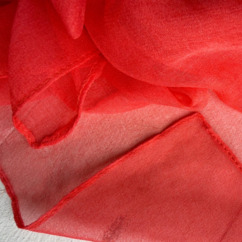 Unbranded Abstract Print Sheer Rectangular Scarf Red Multi Accessory - Picture 9 of 11